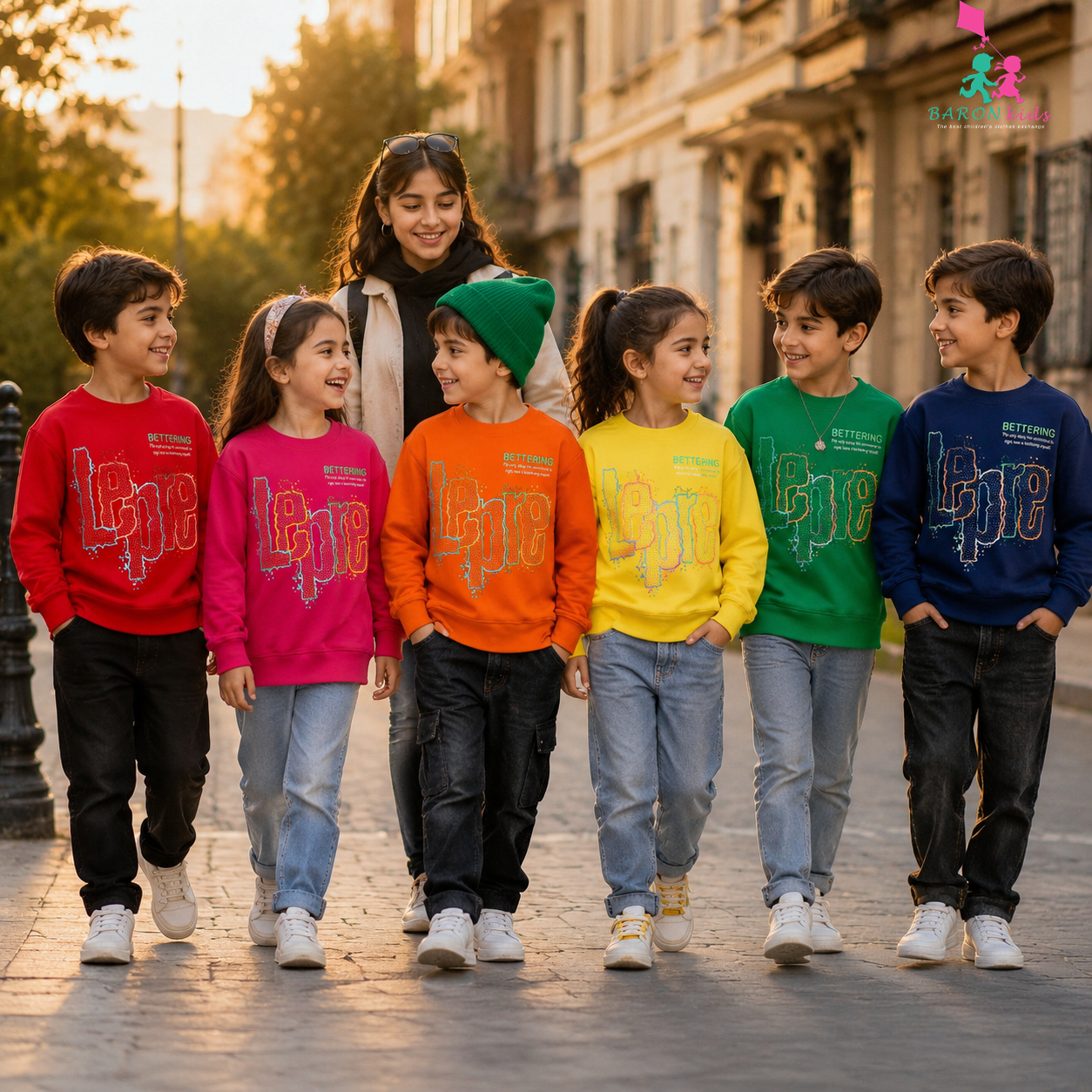 بلوز چاپی نگین دار دخترانه و پسرانه  LEPRE (2 تا 3 سال)
