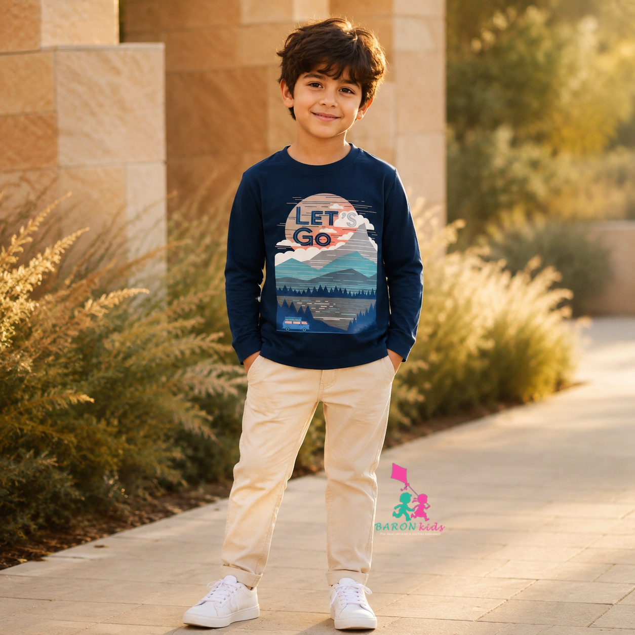 بلوز چاپدار طرح غروب (7 تا 10 سال)