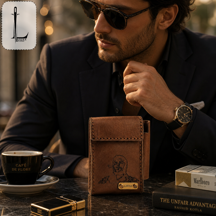 کیف تک جا سیگاری چرم طبیعی ((ریل 2 ))