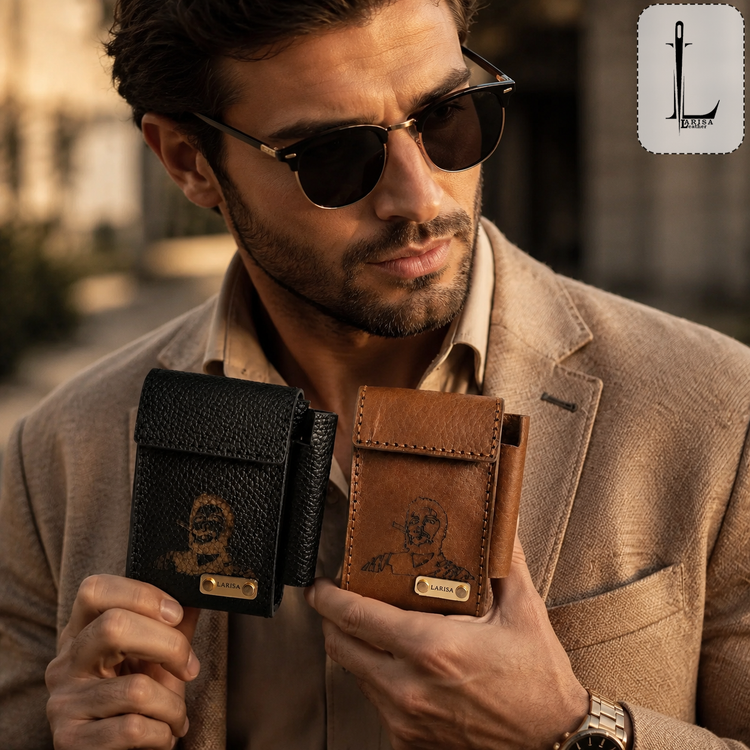 کیف تک جا سیگاری چرم طبیعی ((ریل 2 ))