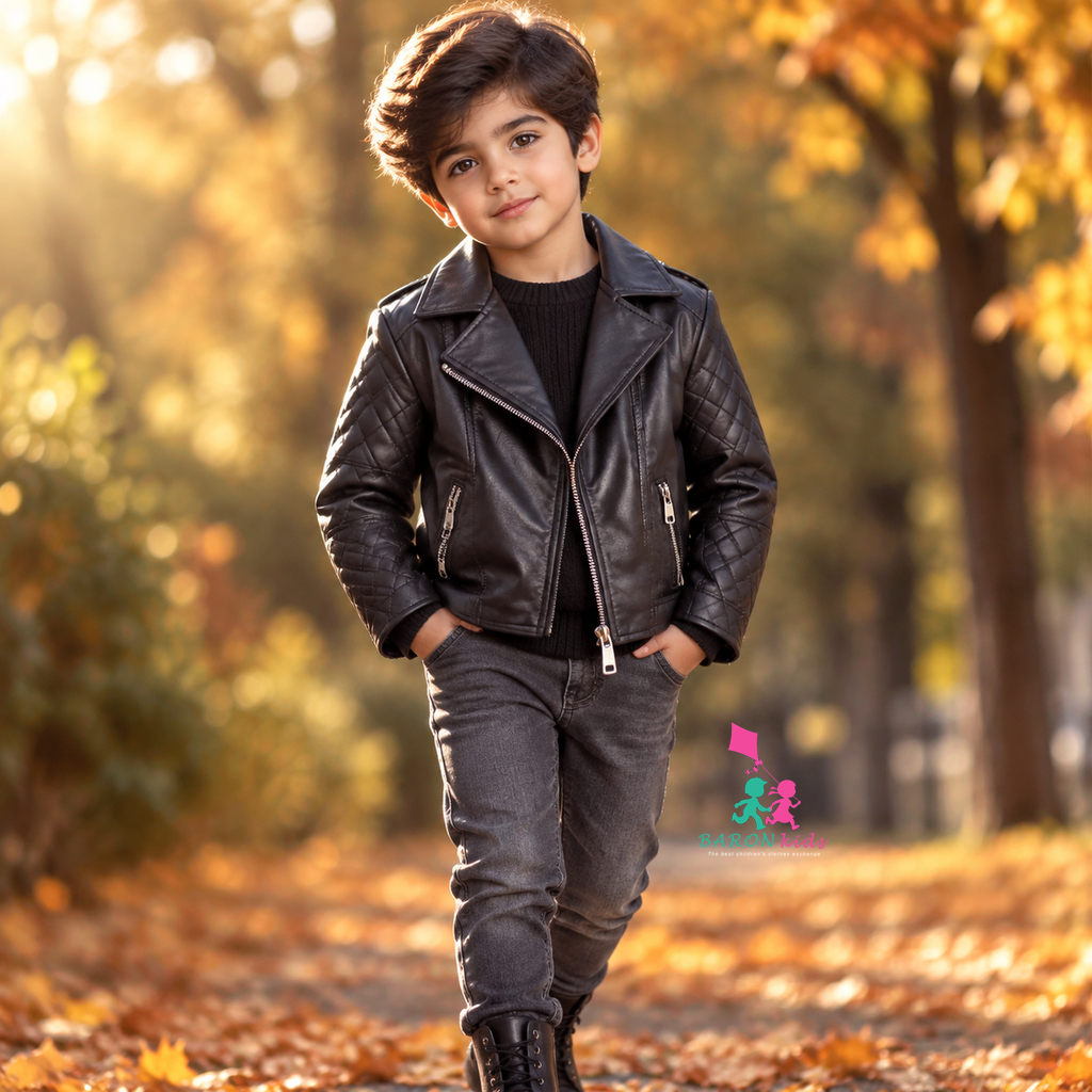 کاپشن چرم پسرانه (7 تا 10 سال)